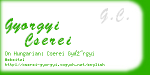 gyorgyi cserei business card